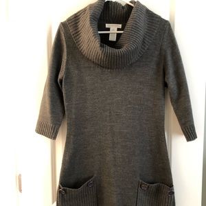 Gray sweater dress